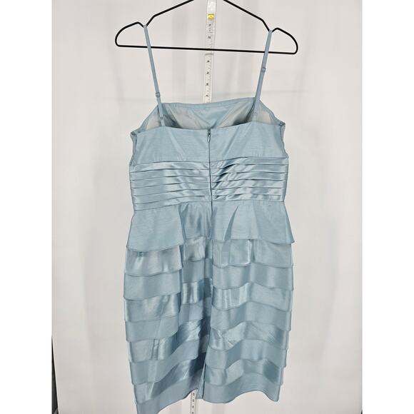 Jessica Howard Womens 12 Midi Length Formal Dress Light Blue Tiered Rhinestone - Picture 5 of 5